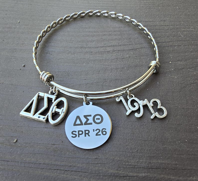 Delta Sigma Theta SPR 26 adjustable cuff Bracelet - HBCU Sorority Bracelet - African American Sorority - Sorority Birthday Gifts image 2