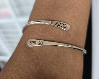 Delta Sigma Theta SPR 26 adjustable cuff Bracelet - HBCU Sorority Bracelet - African American Sorority - Sorority Birthday Gifts