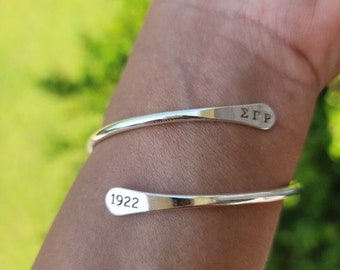 Divine Nine adjustable cuff Bracelet - HBCU Sorority Bracelet - African American Sorority - Sorority Birthday Gifts