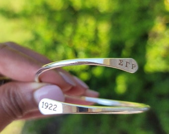 SGRho Sorority Adjustable Cuff Bracelet Available In Gold and Silver