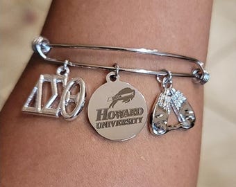 Delta Bracelet - HBCU - Delta Sigma Theta Bracelet - Howard university sorority Bracelet - DST University bracelet - Sorority Jewelry - HU