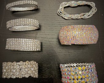 Crystal Stage Bracelet, Silver Tone, Stretch Jewelry