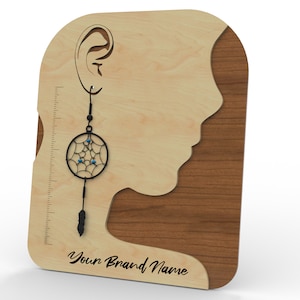 Oorbelstandaard met metingen in millimeters en inches, Glowforge svg, fotografie prop, display prop, 3mm, 1/8inch, ai, pdf