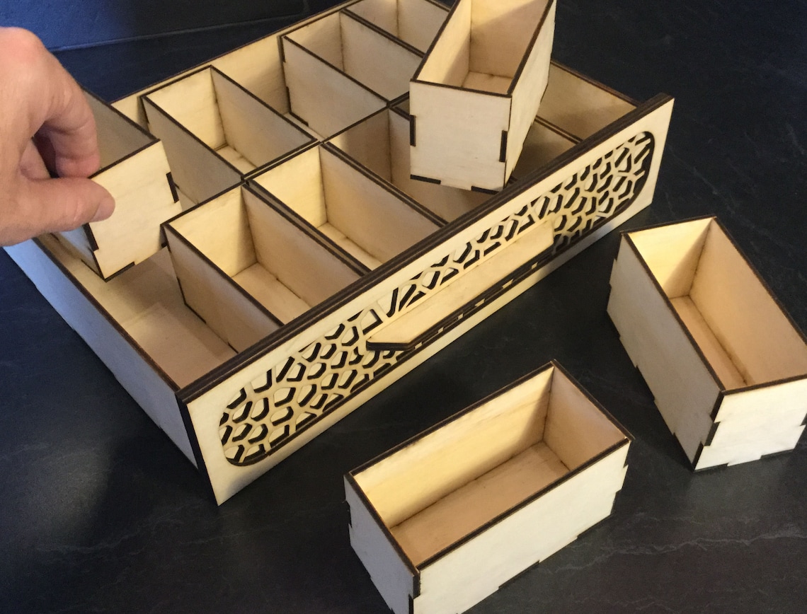 Organiser With Stacking Drawers With Insert Compartments Laser - Etsy