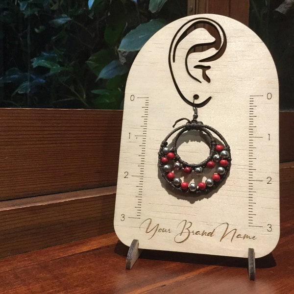 Earring Display with Measurements Large Size, Laser Cut files, SVG, Glowforge, Earring Holder, 3mm, 1/8inch, ai, pdf, dxf