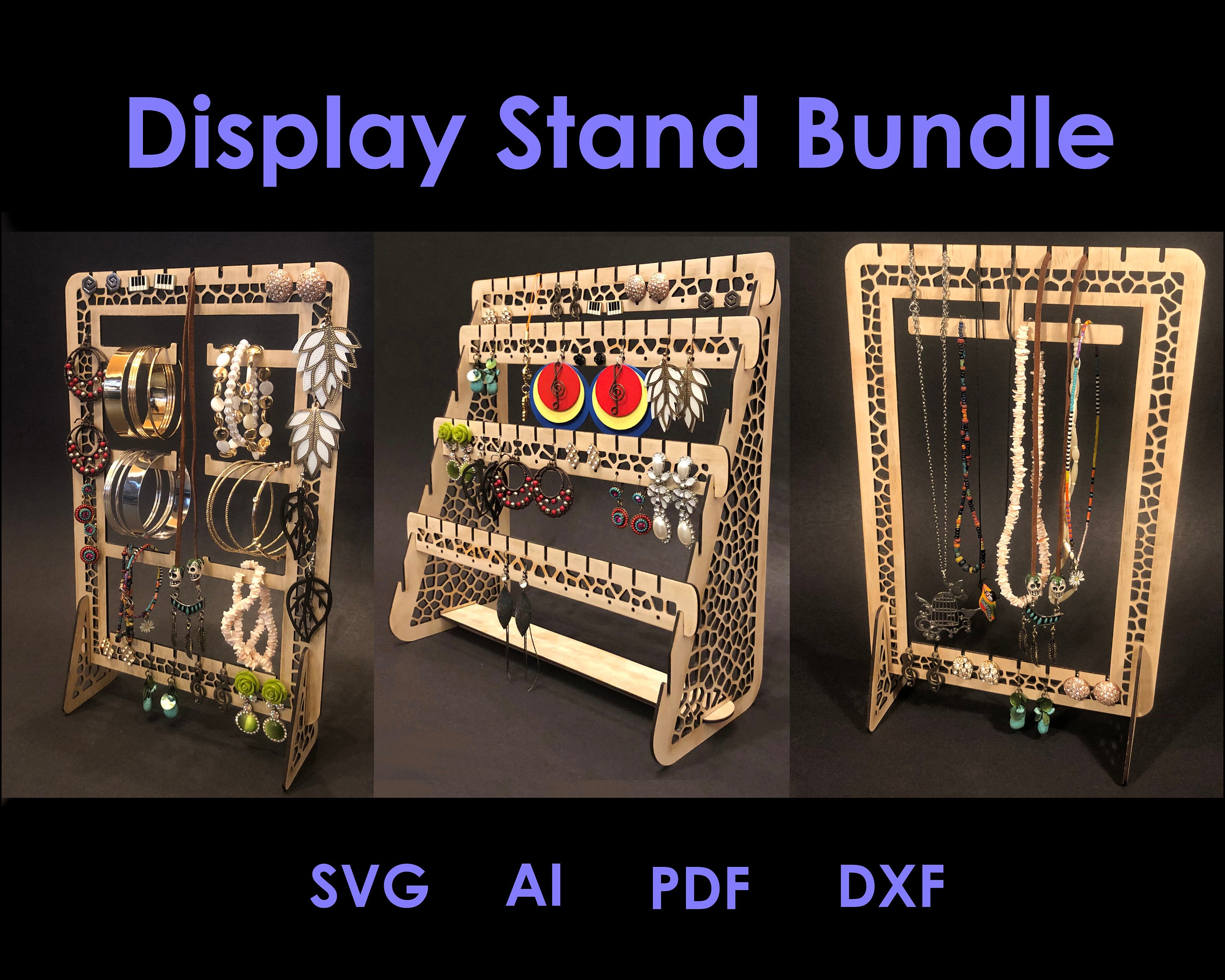 Jewelry Stand Laser Cut Files Bundle Svg Jewelry Etsy