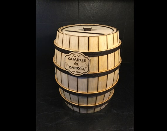 Whiskey Barrel Wedding Card Box Laser Cut Files SVG, Glowforge, Wedding Decor, 3mm, 1/8inch, 2.75mm, ai, pdf
