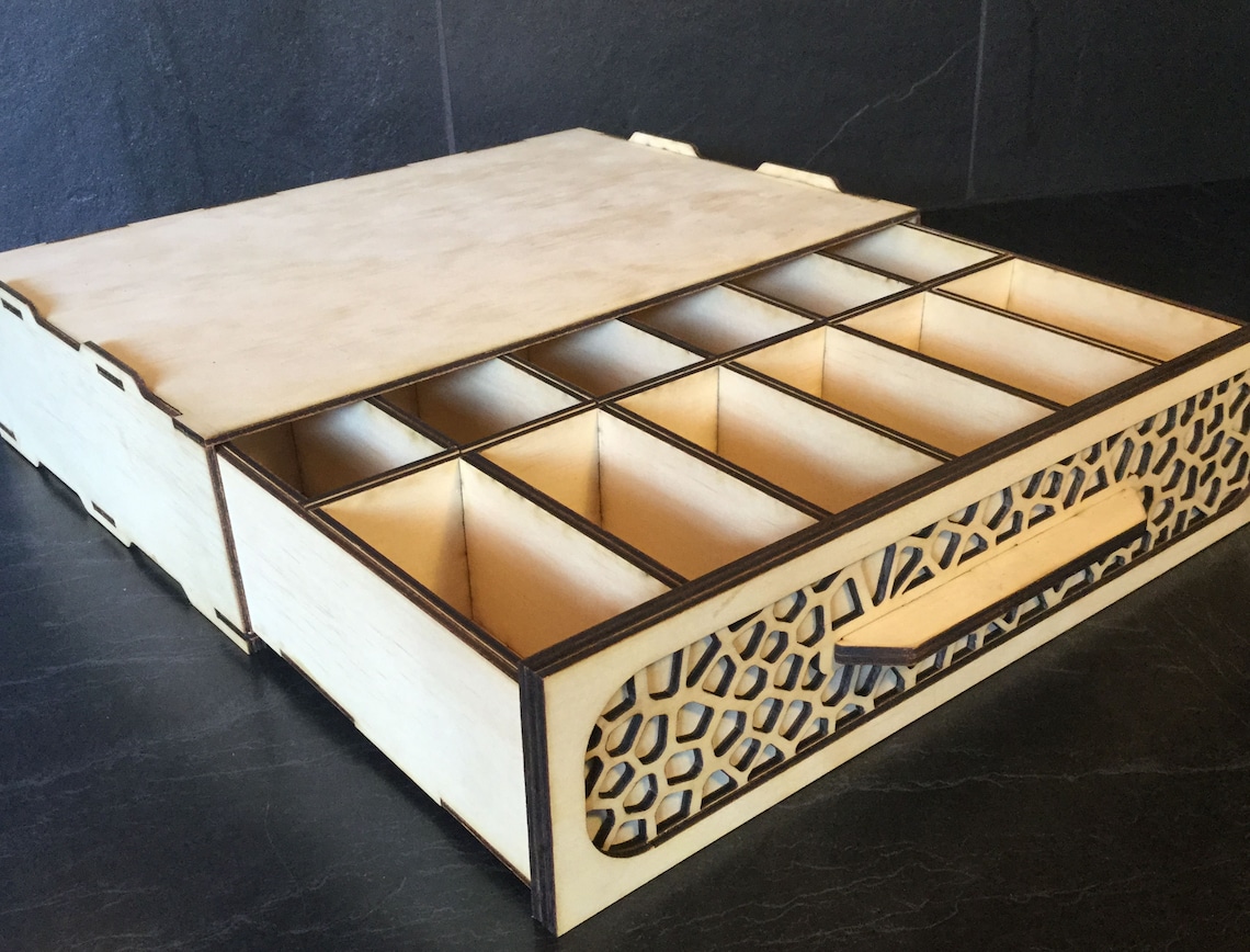 Organiser With Stacking Drawers With Insert Compartments Laser - Etsy