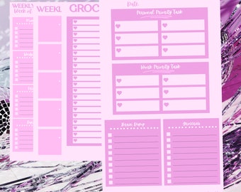 Agenda de productivité imprimable rose, liste de tâches quotidiennes minimaliste Imprimable, téléchargement immédiat, agenda quotidien, calendrier, téléchargement immédiat