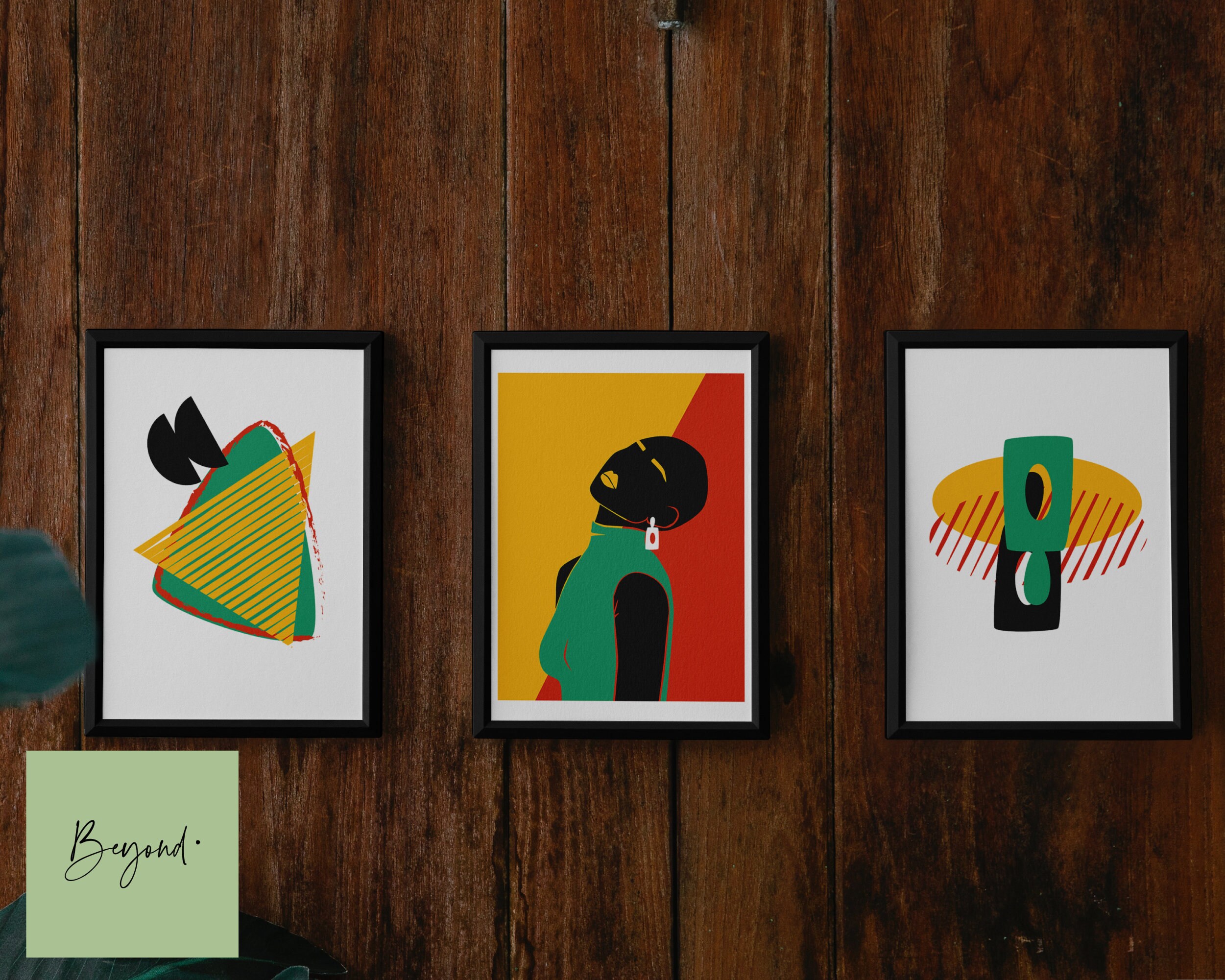 Black Art, Set of 3 Prints, Wall Art, Black Woman Art, Black Owned Art, Home Decor, Tryptic Wall