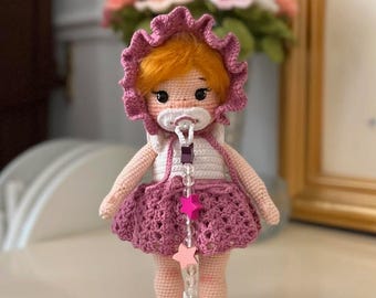 Gehaakte babypop, gehaakte pop, gehaakte pop te koop, Amigurumi pop te koop, Amigurumi pop, gehaakte pop afgemaakt
