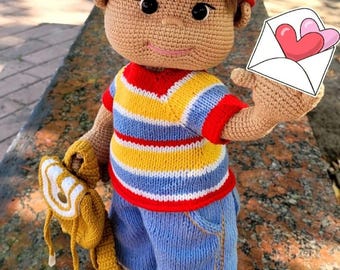 Crochet doll pattern, Amigurumi Doll pattern,PDF pattern doll,english doll pattern,Crochet boy doll