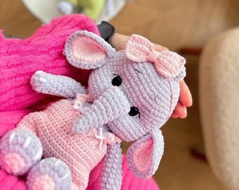 Elephant, Crocheted elephant, Soft play elephant. Elephant amigurumi. Elephant stuffed animal.