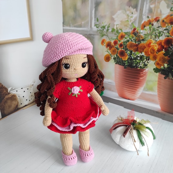 Crochet Doll Personalized, Crochet Dolls for Sale, Amigurumi Dolls for  Sale, Amigurumi Crochet Dolls Pink Dress, Princess Handmade Baby Doll 