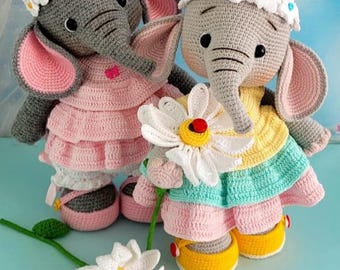 Crochet elephant pattern, crochet doll pattern, Amigurumi elephant, crochet elephant