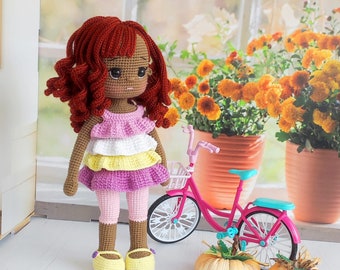 african american doll, african doll, crochet black doll, Amigurumi doll Finished, Amigurumi doll for sale, Crochet doll,