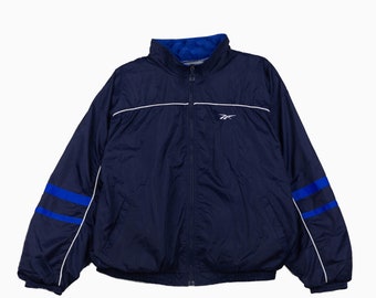 Reebok Vintage Jacke - Trackjacket - Größe L - Navy/Blau/Weiß