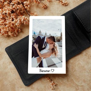 Geldbeutel Karte Personalisiertes Metall Foto - personalisiertes Geschenk für Freund, Freundin, Mann, Frau - Jahrestag - Geschenk Hochzeit