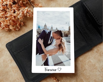Geldbeutel Karte Personalisiertes Metall Foto - personalisiertes Geschenk für Freund, Freundin, Mann, Frau - Jahrestag - Valentinstag