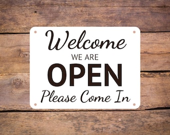Aluminum Metal Sign - Open and Closed Business Door Sign