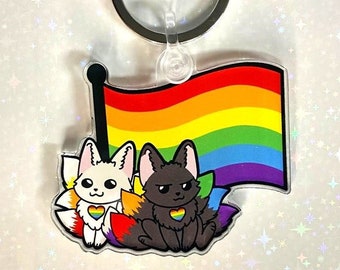 Llavero Pride Fox Flag, Zing y Zang