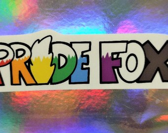 Pride Fox Pegatina impermeable o imán