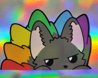 Pride Fox Zang Pegatina holográfica