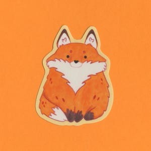 Little Fox Sticker - kasiamakesthings - Handmade Stationery - Autumn Sticker - Fall - Halloween - Cute Animals - Water Resistant
