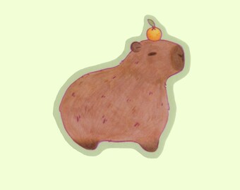 Little  Capybara Sticker - Stationery Cottagecore Water Resistant