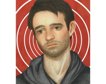 Daredevil Art Print - Matt Murdock, Colored Pencil Illustration