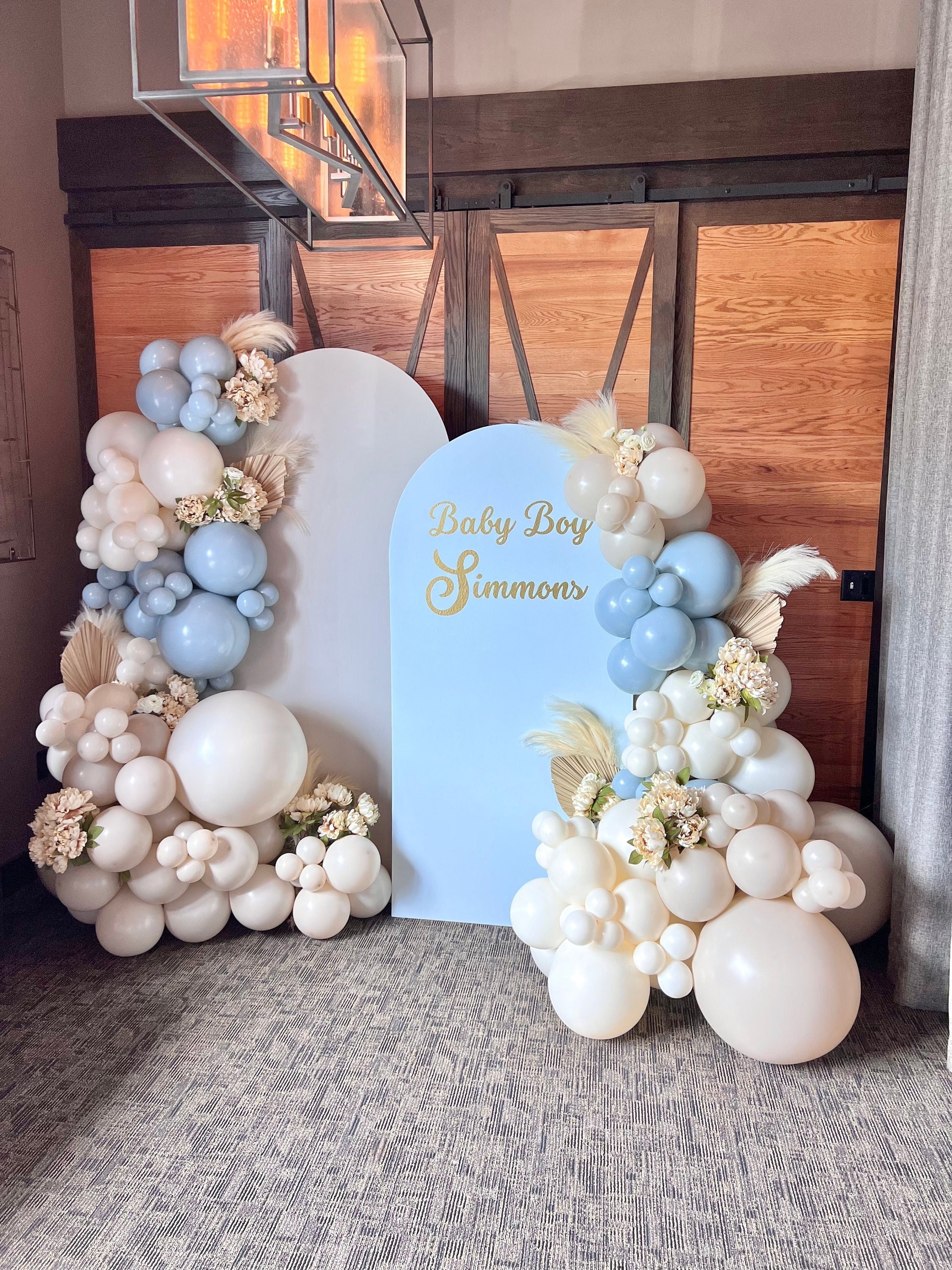 Balloon garland baby boy shower sales