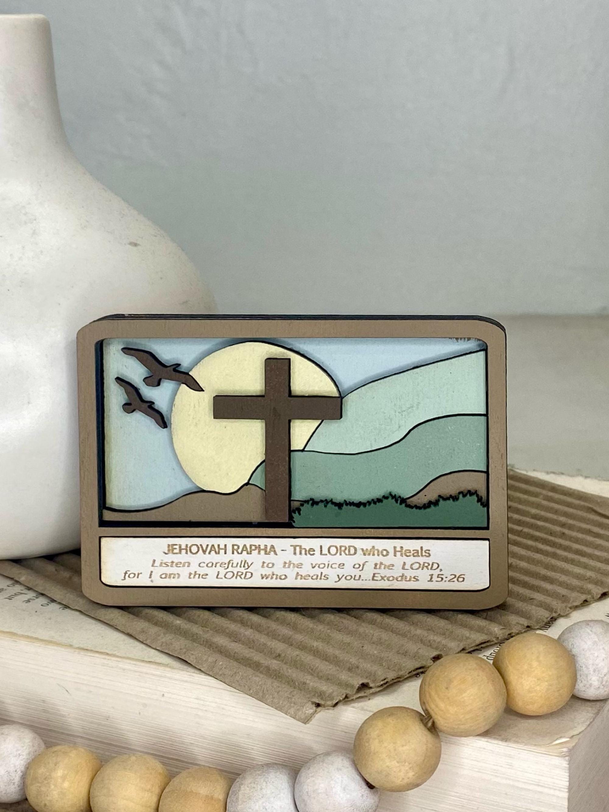 Jehovah Rapha Magnet: The Lord Who Heals, Framed Wood Sign