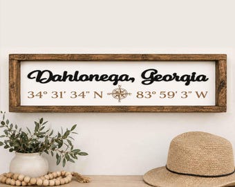 Custom Coordinates Sign: Personalized City State Latitude Longitude
