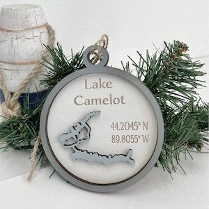 Custom Lake Ornament - Custom Lake Gift Tag - Lake Gift - Lake Keepsake Ornament - Lake Map Ornament - 3D Lake Ornament - Nautical Gift