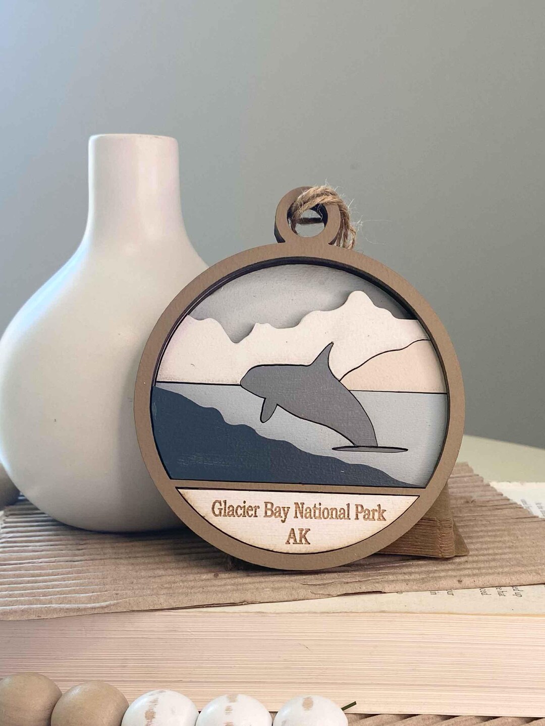 Glacier Bay National Park Ornament: Hand-painted Birch Wood Souvenir - Etsy