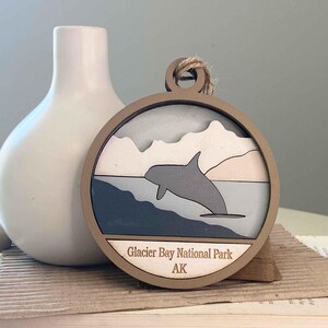 Glacier Bay National Park Ornament, US National Park Gift Tag, National Park Souvenir, Road Trip, Travel, Camping, National Park Collection
