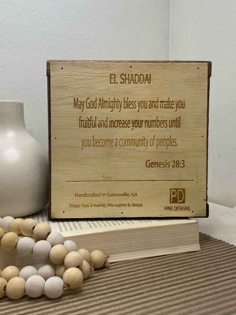 Shaday Bless El Shaddai Framed Wall Art – God Almighty, Handmade Wood Sign - Etsy