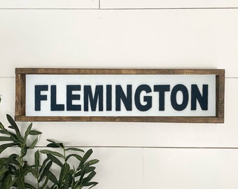 Custom City Framed Sign-Personalized Wood Sign - Custom Wood Sign - Personalized City Sign-City State Sign-Location Sign-Housewarming Gift