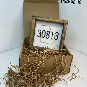 Personalized Zip Code Sign: Custom Hometown Decor, Framed Wood Sign - Etsy