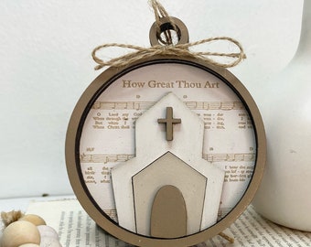 How Great Thou Art, Music Hymn Ornament, Gift Tag, Magnet