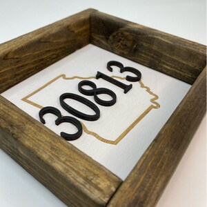 Personalized Zip Code Sign: Custom Hometown Decor, Framed Wood Sign - Etsy