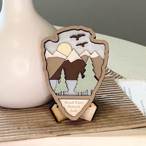 Grand Teton Mountains National Park Magnet, USA Travel Gift, National Park Souvenir, Fridge Magnet, Handmade Nature Decor, Gift for Hikers