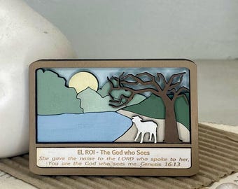 El Roi Magnet: The God Who Sees, Framed Wood Sign