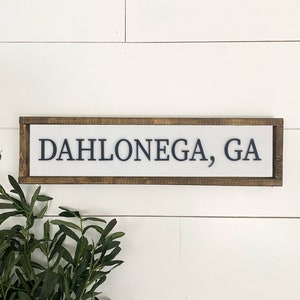 Custom City State Framed Sign - Personalized Wood Sign - Custom Wood Sign - Personalized City Sign - City State Sign - Location Sign