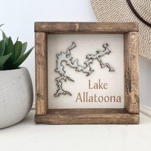 ANY Lake Wood Sign - Small Lake Sign - Custom Lake Map - 3D Lake Map - Custom Lake House Sign -Lake Outline Cutout -Lakehouse Sign