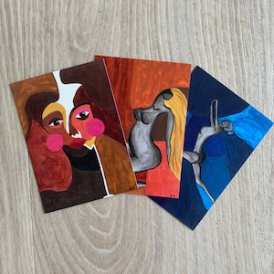 Conjunto de 3 Postales Cubismo