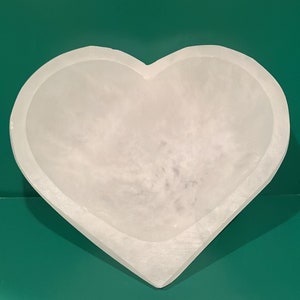 Large Selenite Heart Bowl High Quality 5 inch Crystal Cleansing and Charging healing Selenite meditation | Valentine&#39;s Day Gift for Her/Him