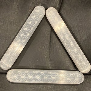 Wholesale Selenite Wands - 6-inch Selenite Crystal massage pencils | Pack of 3 selenite sticks, Flower of Life Engraved, Free shipping Gift