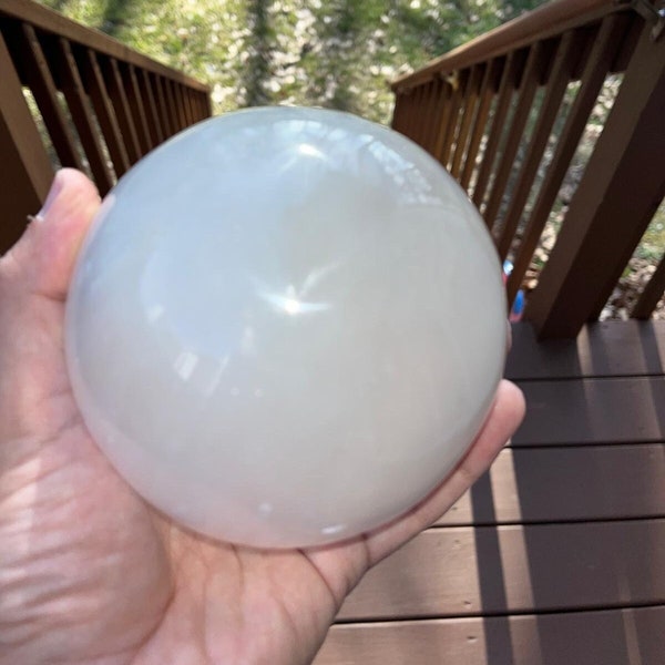 XL Selenite Sphere Crystal Ball 4.5”- 5 “ Gemstone Sphere Specimen Reiki Energy large selenite ball crystal ball aura cleansing