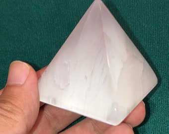 Selenite Crystal Pyramid | Polished Selenite Pyramid | Healing Crystals | Mineral Specimen Wedding Décor